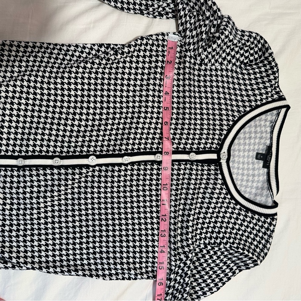 Talbots Black and White Houndstooth Cardigan - Picture 5 of 5